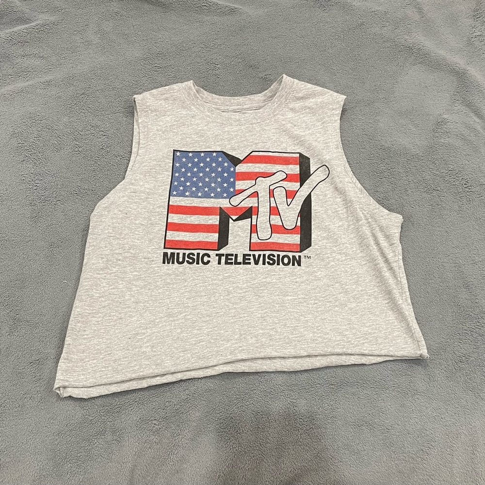 Grey MTV muscle T/ cropped tank top from target